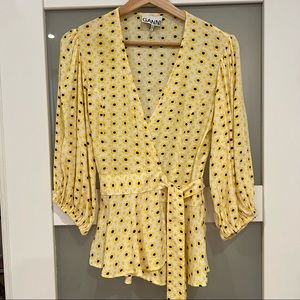 Ganni Sunflower Wrap Top Size 34